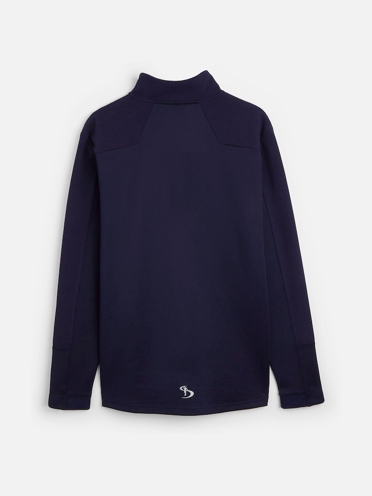 My American Golf Mens Blue Personalised Stromberg Textured Panel Midlayer Jumper - Image 3 of 3