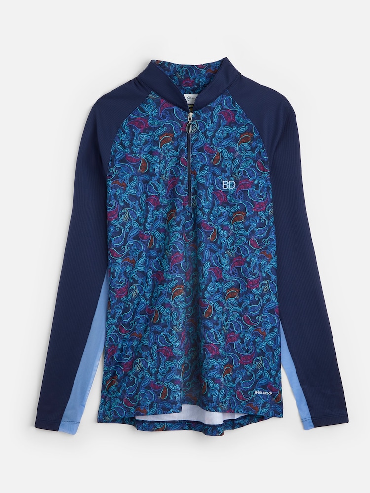 My American Golf Ladies Blue Personalised Greg Norman Paisley Midlayer - Image 1 of 4