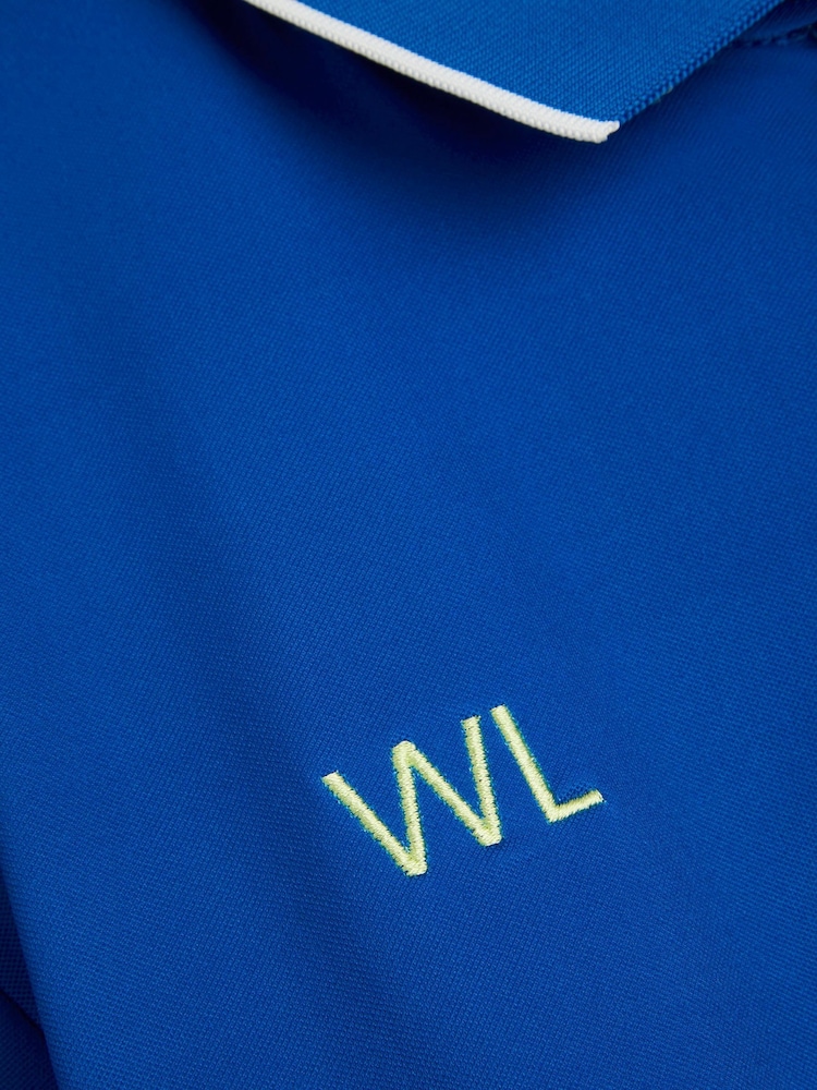 My American Golf Mens Blue Personalised Stromberg Colour Block Polo Shirt - Image 2 of 3