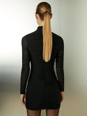 Reiss Black Sabrina Ruched-Jersey Mini Dress - Image 6 of 7