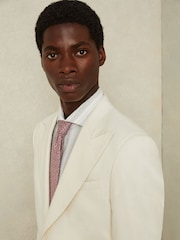 Reiss Dusty Pink Noto Silk Floral Medallion Tie - Image 2 of 5