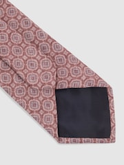Reiss Dusty Pink Noto Silk Floral Medallion Tie - Image 4 of 5
