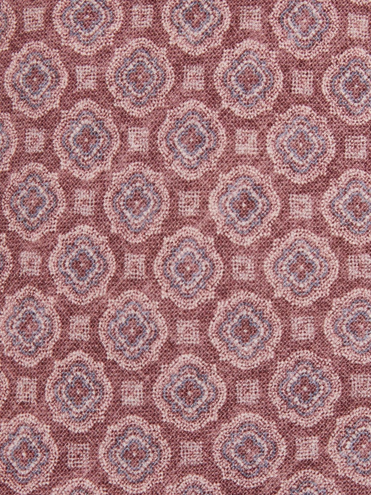 Reiss Dusty Pink Noto Silk Floral Medallion Tie - Image 5 of 5 Reiss Dusty Pink Noto Silk Floral Medallion Tie - Image 5 of 5