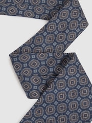 Reiss Indigo Noto Silk Floral Medallion Tie - Image 2 of 4