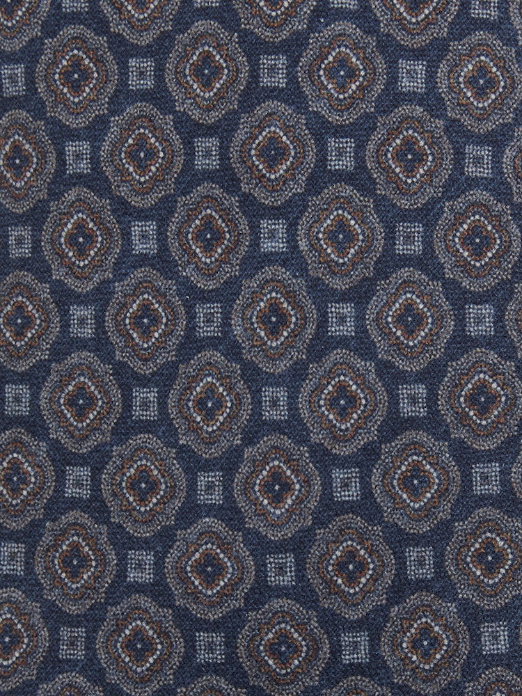Reiss Indigo Noto Silk Floral Medallion Tie - Image 4 of 4