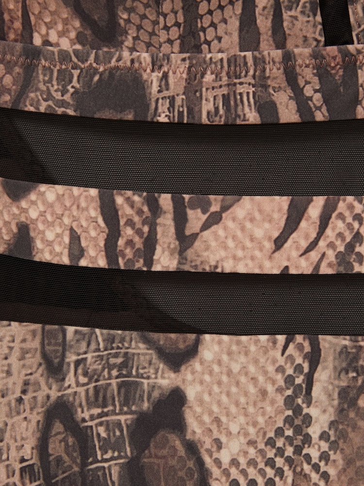 Reiss Mink Hope Snake Print Mesh Swimsuit - Image 5 of 5