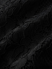 Black Floral Print Lace Flared Trousers - Image 5 of 7