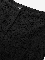 Black Floral Print Lace Flared Trousers - Image 7 of 7
