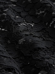 Black Floral Print Lace Long Sleeve Shirt - Image 7 of 8