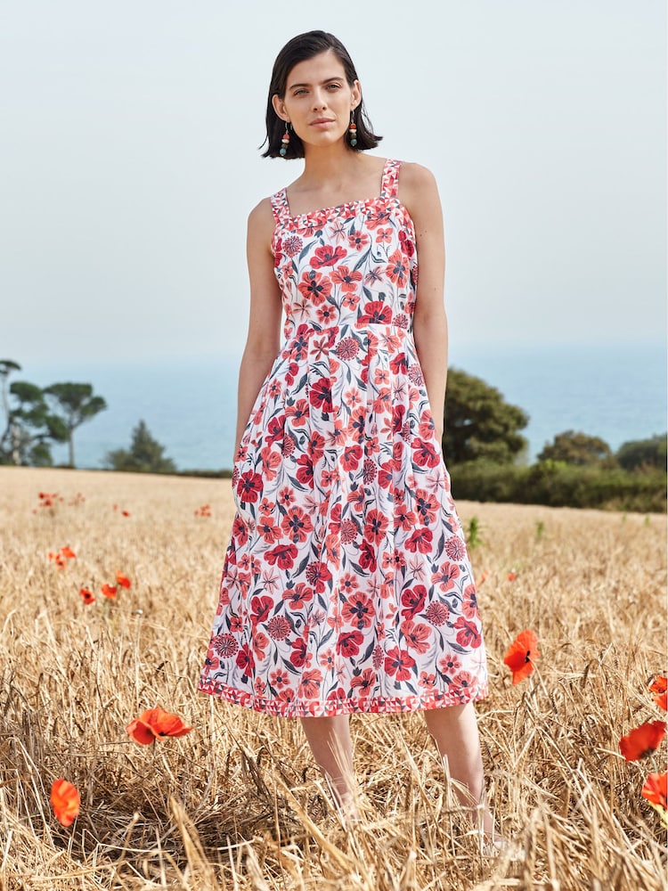Seasalt Cornwall Red Alabaster Midi Dress - Image 1 of 8