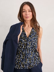Seasalt Cornwall Mid Blue Denim Millbank Sleeveless Jersey Top - Image 1 of 5
