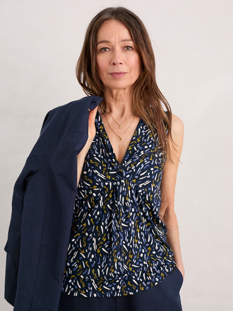 Seasalt Cornwall Mid Blue Denim Millbank Sleeveless Jersey Top - Image 1 of 5