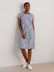 Seasalt Cornwall Blue Fernbank Chambray 100% Cotton Dress - Image 3 of 5