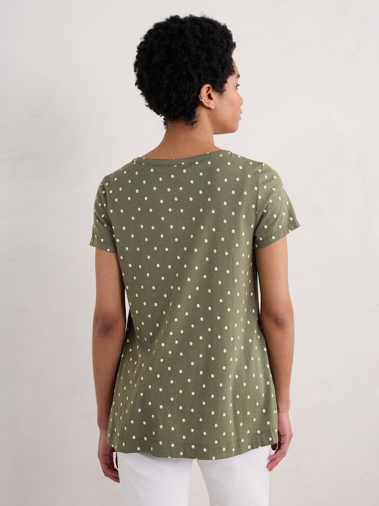 Seasalt Cornwall Green Risso Short Sleeve Top - Image 2 of 5 Seasalt Cornwall Green Risso Short Sleeve Top - Image 2 of 5