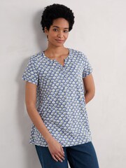 Seasalt Cornwall Blue Risso Short Sleeve Top - Image 1 of 5
