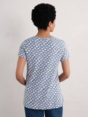 Seasalt Cornwall Blue Risso Short Sleeve Top - Image 2 of 5