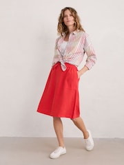 Seasalt Cornwall Red Pepper Moth 100% Linen Skirt - Image 1 of 5