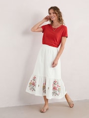 Seasalt Cornwall White Through the Woods Skirt - Image 1 of 5
