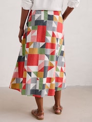Seasalt Cornwall Multi Swallow Hill Printed A-Line Skirt - Slika 2 iz 7