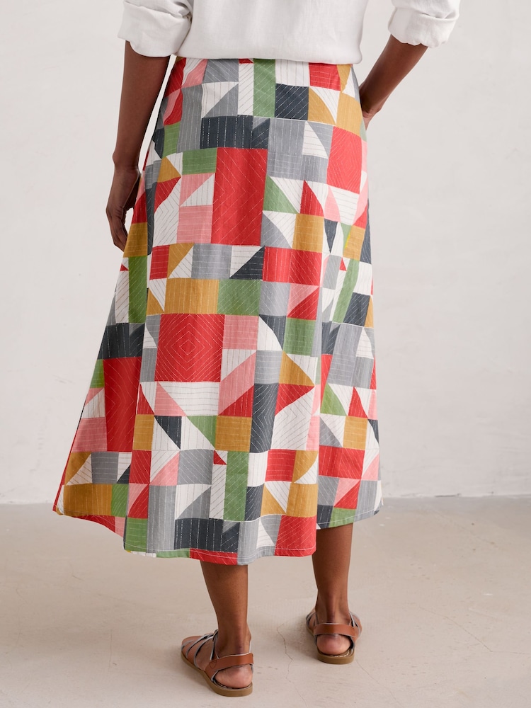 Seasalt Cornwall Multi Tall Multi Swallow Hill Printed A-Line Skirt - Image 2 of 7 Seasalt Cornwall Multi Tall Multi Swallow Hill Printed A-Line Skirt - Image 2 of 7