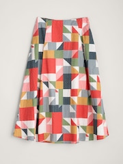 Seasalt Cornwall Multi Swallow Hill Printed A-Line Skirt - Slika 6 iz 7
