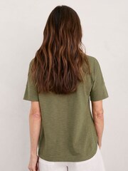 Seasalt Cornwall Green Bryher View Organic Cotton Boat Neck T-Shirt - Image 2 of 5