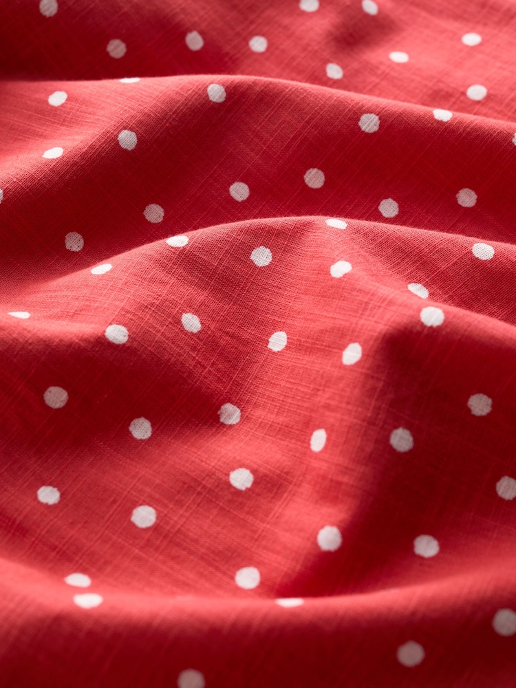 Seasalt Cornwall Red Multi Swallow Hill Printed A-Line 100% Linen Skirt - Image 5 of 5