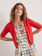 Seasalt Cornwall Red Tamsyn V-Neck Jersey Midi Dress - Image 1 of 5
