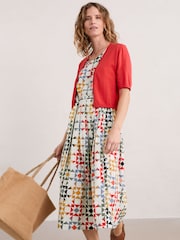 Seasalt Cornwall Red Tamsyn V-Neck Jersey Midi Dress - Image 3 of 5