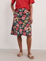 Seasalt Cornwall Black Multi Paint Pot Organic Cotton Skirt - Image 1 of 5