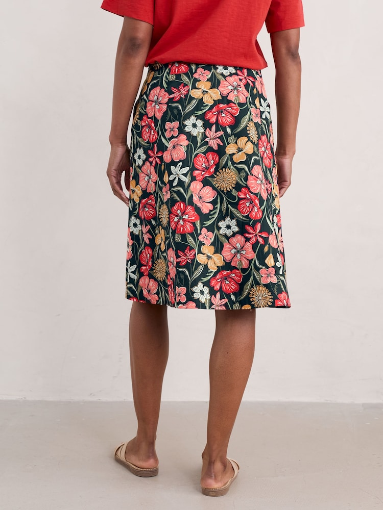 Seasalt Cornwall Black Multi Paint Pot Organic Cotton Skirt - Image 2 of 5