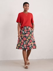 Seasalt Cornwall Black Multi Paint Pot Organic Cotton Skirt - Image 3 of 5