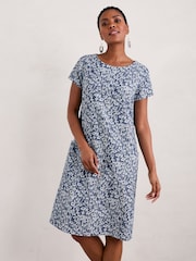 Seasalt Cornwall Blue Petite Fernbank Chambray 100% Cotton Dress - Image 1 of 5