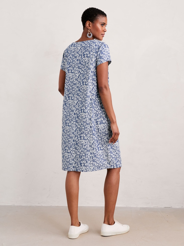 Seasalt Cornwall Blue Petite Fernbank Chambray 100% Cotton Dress - Image 2 of 5