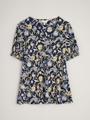 Seasalt Cornwall Blue Rosehip V-Neck Jersey Top - Image 4 of 5