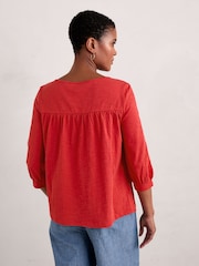 Seasalt Cornwall Red Stenalees Gathered Top - Image 2 of 7