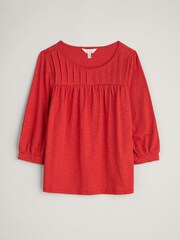 Seasalt Cornwall Red Stenalees Gathered Top - Image 6 of 7