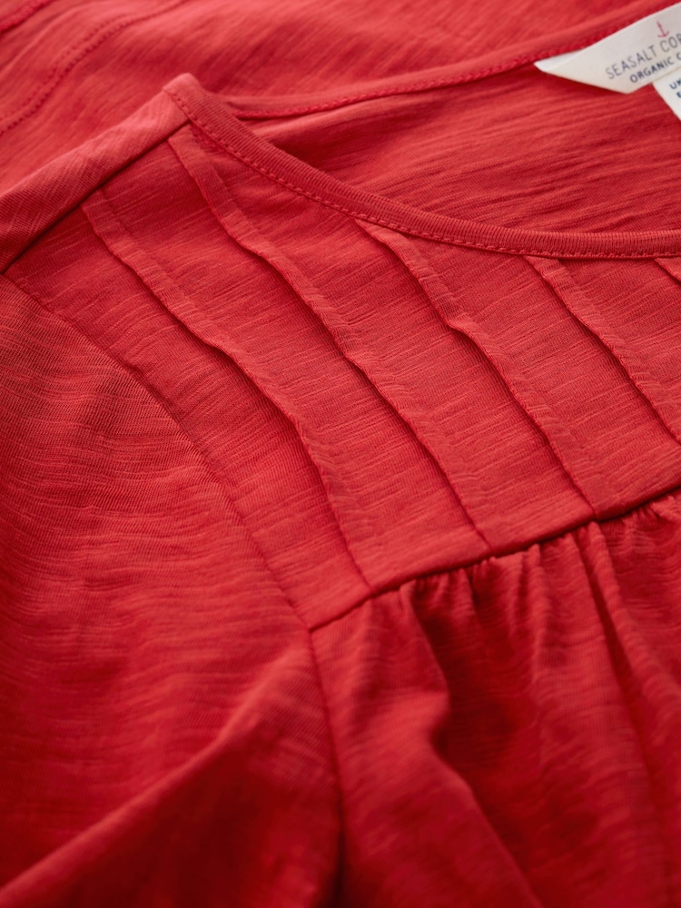 Seasalt Cornwall Red Stenalees Gathered Top - Image 7 of 7
