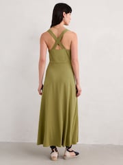 Seasalt Cornwall Green Meadow Saffron Sleeveless Broderie Dress - Image 2 of 5