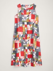 Seasalt Cornwall Black Multi Swallow Hill Printed A-Line 100% Linen Skirt - Image 6 of 8