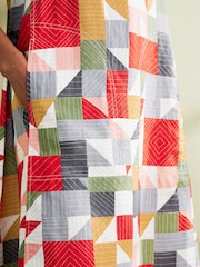 Seasalt Cornwall Black Multi Swallow Hill Printed A-Line 100% Linen Skirt - Image 8 of 8
