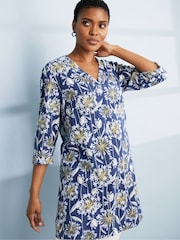 Seasalt Cornwall Blue Hayle Bar V-Neck Tunic - Image 1 of 7