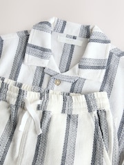 Ecru Stripe Short Sleeve Stripe Shirt and Short Set (3-16yrs) - Image 4 of 6