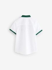 White 100% Cotton Short Sleeve Bowling Shirt (3-16yrs) - Image 2 of 4