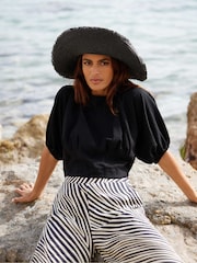Ro&Zo Black Blouson Sleeve Top - Image 1 of 5