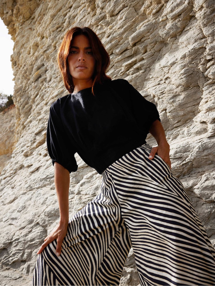 Ro&Zo Black Blouson Sleeve Top - Image 5 of 5
