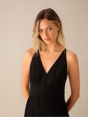 Ro&Zo Black Sienna Pleated Frill Maxi Dress - Image 6 of 8