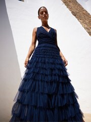 Ro&Zo Blue Anoushka Tulle Tiered Maxi Dress - Image 3 of 8