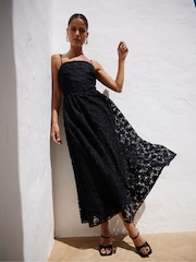 Ro&Zo Black Celine Appliqué Dress - Image 1 of 6