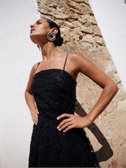 Ro&Zo Black Celine Appliqué Dress - Image 2 of 6